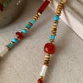Natural Stone Handmade Beaded Necklace Bohemian Turquoise Beaded 4