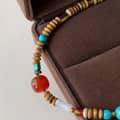 Natural Stone Handmade Beaded Necklace Bohemian Turquoise Beaded 5