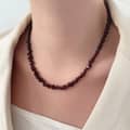 Natural Stone Handmade Beaded Necklace Elegant Red Irregular Bracelet Jewelry Set 3