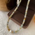 Natural Stone Handmade Beaded Pearl Necklace Elegant Color Natural Stone 4