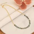 Natural Stone Bead Necklace Star Shape Waterproof Stainless Steel PVD Coating Bead 2