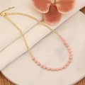 Natural Stone Bead Necklace Star Shape Waterproof Stainless Steel PVD Coating Bead 4