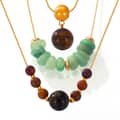 Natural Stone Handmade Beaded Stainless Steel Necklace 18K PVD Coated Waterproof 1