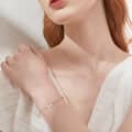 14K Gold Plated Freshwater Pearl Adjustable Link Chain Bracelet 3