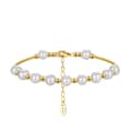 14K Gold Plated Adjustable Freshwater Pearl Bracelet, Trendy 1