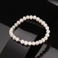 6-7mm White Freshwater Pearl Beaded Bracelet, 925 Sterling Silver 2