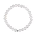 6-7mm White Freshwater Pearl Beaded Bracelet, 925 Sterling Silver 6