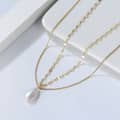 Box Chains Double Layer 925 Sterling Silver 14K Gold Plated Freshwater Pearl Necklace 1