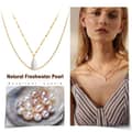 Box Chains Double Layer 925 Sterling Silver 14K Gold Plated Freshwater Pearl Necklace 3