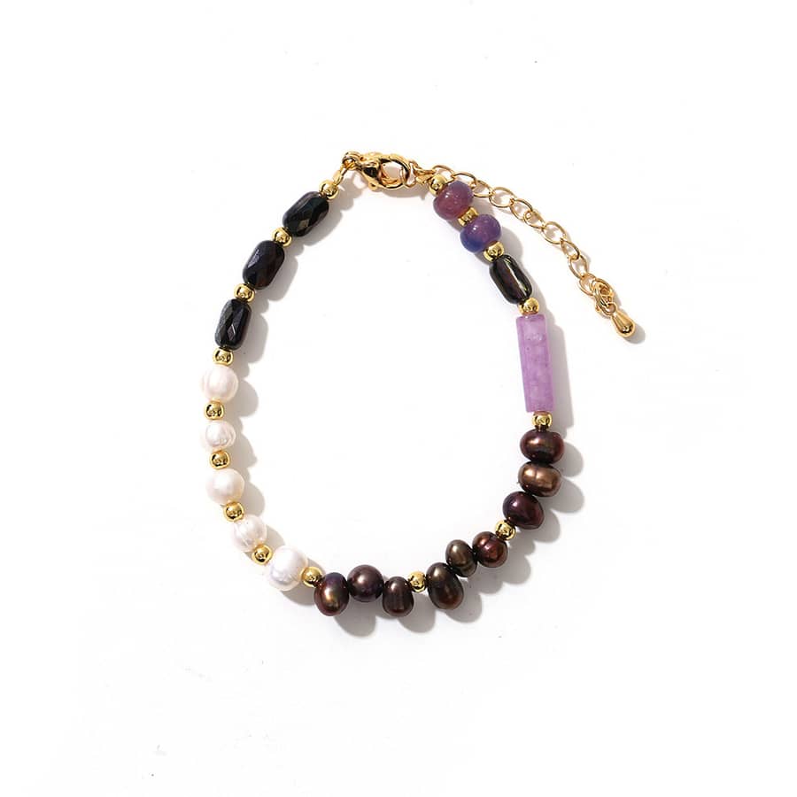 Bohemian Geometric Natural Stone Pearl Handmade Beaded Bracelet - main