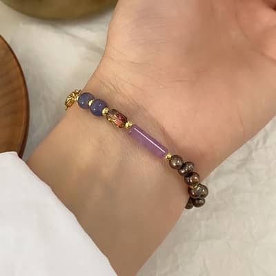 Bohemian Geometric Natural Stone Pearl Handmade Beaded Bracelet detail 4