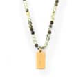 Letter Titanium Steel Charm Beaded Necklace Natural Stone Handmade Party Gift 1