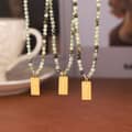 Letter Titanium Steel Charm Beaded Necklace Natural Stone Handmade Party Gift 2