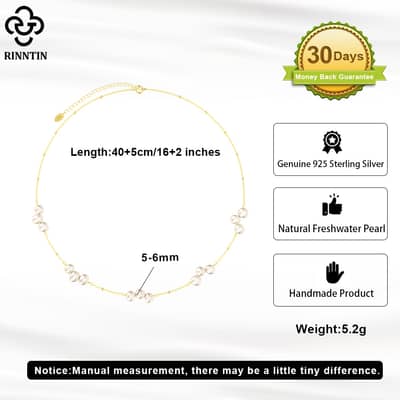 Natural Freshwater Pearl Clavicle Chain Baroque Irregular Original Design Necklace detail 4