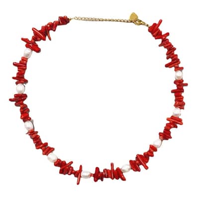 Waterproof Natural Stone Pearl Necklace Handmade Beaded Stainless Steel detail 1