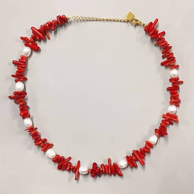 Waterproof Natural Stone Pearl Necklace Handmade Beaded Stainless Steel detail 4