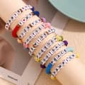 Square Letter Beaded Stainless Steel Bracelet 2