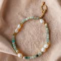 Bohemian Natural Stone Handmade Beaded Stainless Steel Pearl Bracelet 3