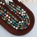 Natural Stone Pearl Necklace Handmade Beaded Stainless Steel 2