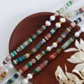 Natural Stone Pearl Necklace Handmade Beaded Stainless Steel 3