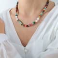 Natural Stone Pearl Necklace Handmade Beaded Stainless Steel 5
