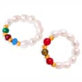 Elegant Natural Stone Pearl Ring With 18K Gold Plated PVD Coated Stainless Steel Beads 1