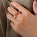 Elegant Natural Stone Pearl Ring With 18K Gold Plated PVD Coated Stainless Steel Beads 5