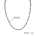 Beaded Necklace Bracelet Set Colorful Stone Beads Stretch Bracelet Waterproof 6