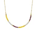 Natural Stone Handmade Beaded Necklace 18K PVD Coated Stainless Steel Pearl 1