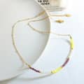 Natural Stone Handmade Beaded Necklace 18K PVD Coated Stainless Steel Pearl 3