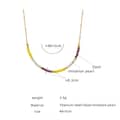 Natural Stone Handmade Beaded Necklace 18K PVD Coated Stainless Steel Pearl 6