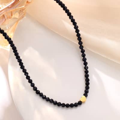 Ins Style Natural Stone Stainless Steel Necklace 18K Elegant Handmade Beaded Gift detail 6
