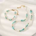 Natural Stone Handmade Beaded Stainless Steel Necklace Pearl 1