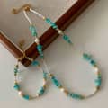Natural Stone Handmade Beaded Stainless Steel Necklace Pearl 3