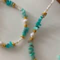 Natural Stone Handmade Beaded Stainless Steel Necklace Pearl 4