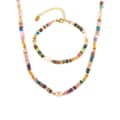 Handmade Jewelry Set Bohemian Style Freshwater Pearl Natural Stone Beads Necklace Bracelet 3