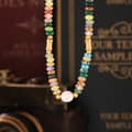 Handmade Jewelry Set Bohemian Style Freshwater Pearl Natural Stone Beads Necklace Bracelet 4