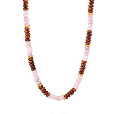 Ins Style Natural Stone Beads Necklace Handmade Design Stainless Steel detail 1