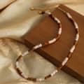 Ins Style Natural Stone Beads Necklace Handmade Design Stainless Steel 4