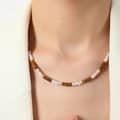 Ins Style Natural Stone Beads Necklace Handmade Design Stainless Steel 6