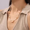 Natural Freshwater Pearl Stainless Steel Necklace Handmade Beaded Natural Stone 5