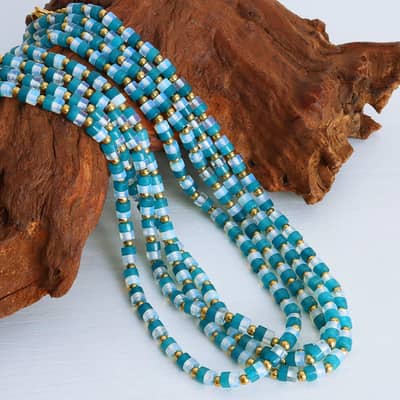 Elegant Natural Stone Stainless Steel Necklace Handmade Beaded New Style Waterproof detail 2