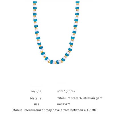 Elegant Natural Stone Stainless Steel Necklace Handmade Beaded New Style Waterproof detail 6