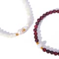 Natural Stone Handmade Beaded Stainless Steel Pearl Bracelet, 18K Waterproof 1