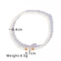 Natural Stone Handmade Beaded Stainless Steel Pearl Bracelet, 18K Waterproof 6