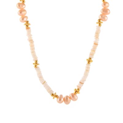 New Style Beaded Necklace Freshwater Pearl Waterproof Titanium Steel Shell Beads detail 1