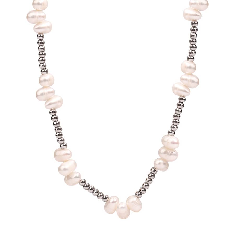 Beaded Necklace Waterproof Titanium Steel Freshwater Pearl New Style - main