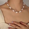 Beaded Necklace Waterproof Titanium Steel Freshwater Pearl New Style 4