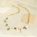 Beaded Necklace Waterproof Titanium Steel Freshwater Pearl Heart Charm New Style 1