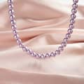 925 Sterling Silver Shell Pearl Necklace 6mm Perfect Round Deep Purple Pearl 2